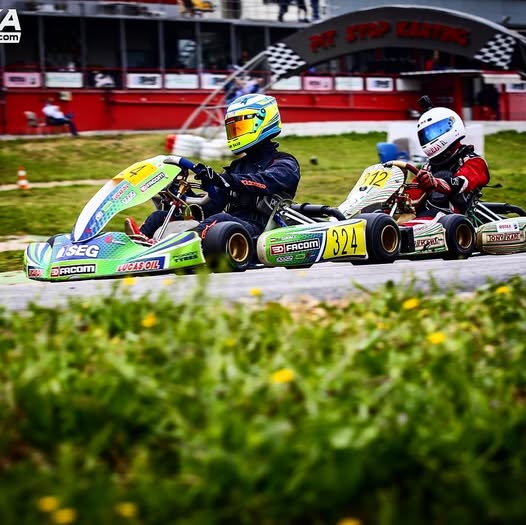 Karl Saad on the podium during the Lebanon Rotax Max Championship